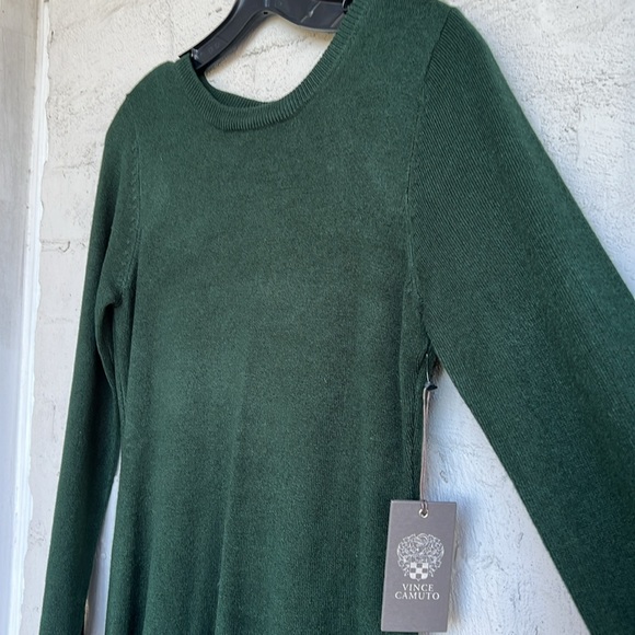 NWT Vince Camuto Bow Back Green Fit & Flare Sweater Dress Size Small - Picture 7 of 12